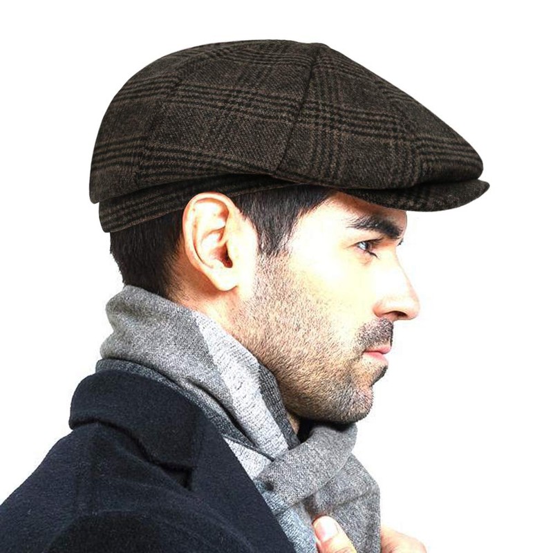 Men’s Vintage Newsboy Gatsby Hat Blend Wool Flat Ivy Cabbie