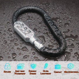Combination Carabiner Clips,V-Resourcing Resettable 3 Dial Digit Combination Lock Carabiner Keychain,for Suitcase Luggage Travel Baggage Backpack (D Shaped, Large Size, Black, 2 Pack)