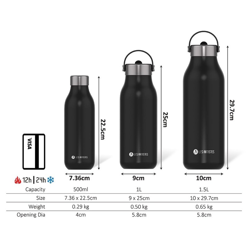 LES ARTISTES Paris A-2376 Bottle'Up 2.0 Thermos Flask, 1 Litre,