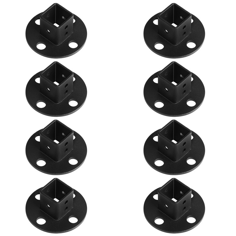 OTTFF 8 Pack Black Square Post Flange Base Anchor Fits