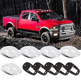 Tresound Cab Roof Marker Lights Cover for 2003-2016 Dodge Ram 1500 2500 3500 (Clear Lens)