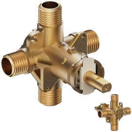 RJDIBAN Shower Valve for Moen Posi-Temp Rough-In Valve 1-Pack, 4 Port 1/2 Inch Connection, Pressure Balance Maintains Water Temperature Within 3°F with Scald Guard