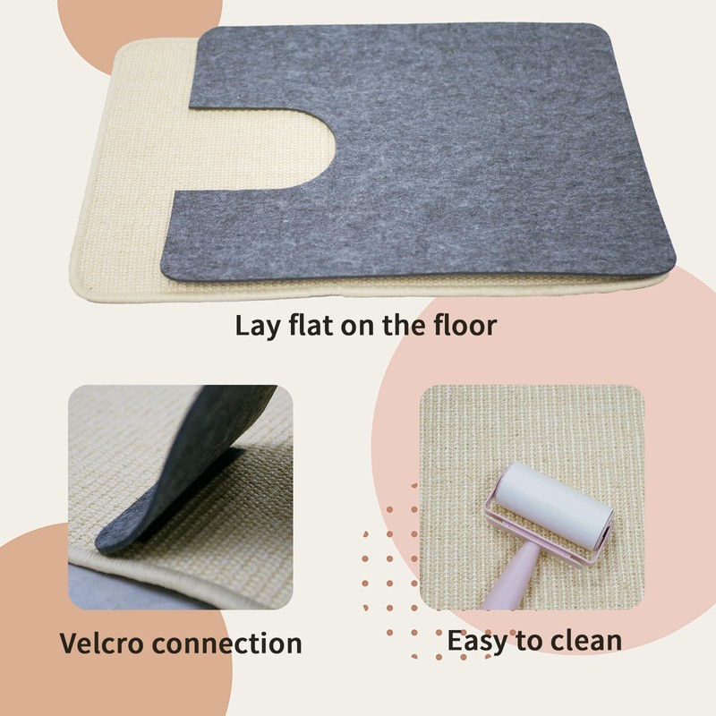 MEOWSAN Felt Cat Scratching Pad & Tunnel Sisal Mat Combo