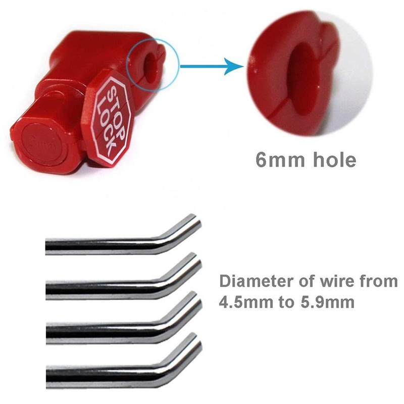 Cedmon Anti Sweep Theft Stop Lock 100 Pcs 6mm Red