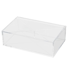 Hammont Acrylic Desk Accessories Set - Cotton Ball & Qtip Holder Set - 2 Pack - Acrylic Holder with Lid - Organization & Storage Bathroom – Amac Box Makeup, Jewelry, Nick Nacks - 6.3''x3.94''x1.97''