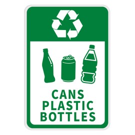 10 Pack Waterproof Recycle Sign for Trash Can(Large),Cans and Bottles Only Stickers for Family,Business,Shops,School,Public Area(4"x6")