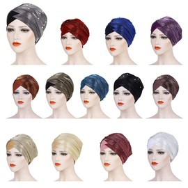 YOFASEN Women's Beanie Hat - Muslim Hat Hair Cover Hijabs Turban Bandanas Beanie Hat Headscarf for Hair Loss Chemo Long Short Hair Beauty Headwear, grey black