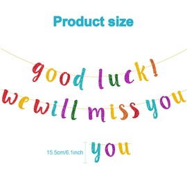 VIKSAUN Retirement Decorations Multicoloured Good Luck! We Will Miss You Party Banner Farewell Office Work for Graduations Farewell Party Decorations (Multi-Colour)