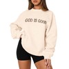 MAPICK Womens GOD IS GOD Sweatshirts Jesus Oversized Fleece Sweaters