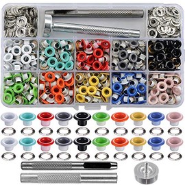 YORANYO 400 Sets 3/16 Inch Grommet Mixed Colors Eyelets Kit for Fabric Leather Scrapbooking Card Making Leather Craft Shoes Clothes Bags Fabric Canvas Paper Craft with Install Tool Kit in Storage Box