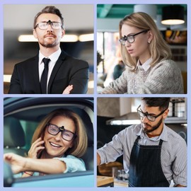 Riwissipa 2 Pack Blue Light Blocking Clip-On and Flip-Up Reading Glasses with Magnifying Lenses Readers for Unisex Use (Transparent, 2, x)