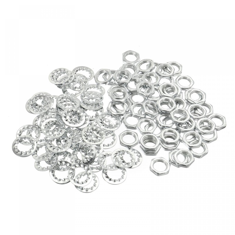 sourcing map Pack of 200 Lamp Tube Threaded Nuts with