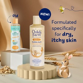 Childs Farm OatDerma Bubble Bath, Fragrance Free, Soothing Hydration for Sensitive Skin, Baby, 250ml