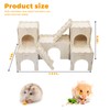 POMFAEE Wooden Dwarf Hamster House, Hamster Tiny House Hideout, Hamster