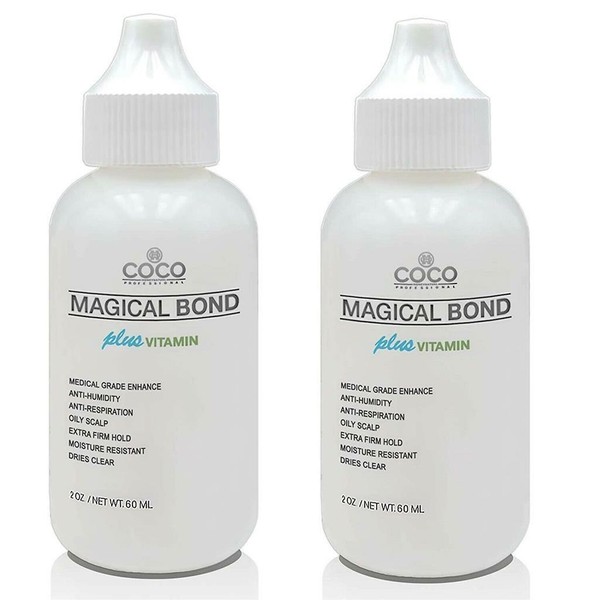 (2 pack) Lace Wigs Hair Glue Adhesive Magical Bond Plus Vitamin 2 oz Extra Hold