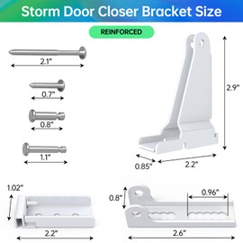 Reinforced Storm Door Closer Bracket, Security Door Shock Bracket Kit, Repair Jamb Bracket Compatible with Andersen/Emco/Larson/Pella/40201 Door Repair Kit, Screen Door Closer Replacement Parts, White