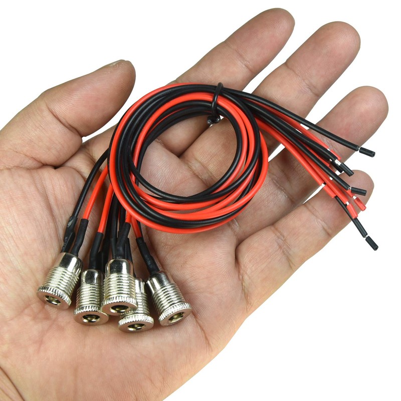 FILSHU 5.5 x 2.5 MM DC Power Jack Socket Threaded