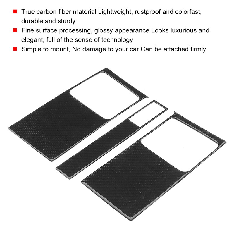 3Pcs Center Console Air Vent Cover Frame Carbon Fiber Outlet