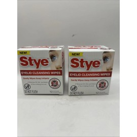 Stye 2x Hypoallergenic Eyelid Cleansing Wipes, Individually Wrapped, 12 Count