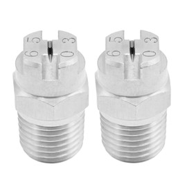 VIKKSAER Flat Fan Spray Nozzle Tips, 1/4BSPT Male Thread, 65 Degree Nozzle w/ 1.1mm Orifice, 304 Stainless Steel Fan Spray Nozzle (2PCs, 65 Degree, 1.1mm Orifice)