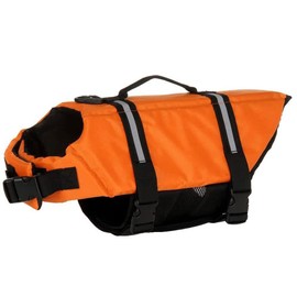 Izefia Dog Life Jacket Swimming Safety Coat Floatation Life Vest Life Saver with Handle for Small Dog Puppy Large Dog (Orange, XXS)