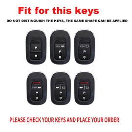 TECART Carbon Pattern Key Fob Cover Fit for Honda HR-V Remote Metal Key Holder Full Protection 2/3/4/5 Buttons Black
