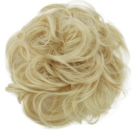 CAISHA Large Hairpiece Scrunchy Instant Updo Curly Messy Bun Platinum Blonde G13E