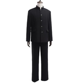 SBluuCosplay Japanese School Uniform Cosplay Costume Black Jacket and Pants (Large)