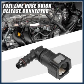 INFINAUTO Car Fuel Line Hose Quick Release Connector 90 Degree 5/16" 7.89mm SAE to 1/4" 6mm Disconnect Hose Plastic Gray (Set of 2) Durable Material Stylish Design