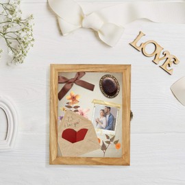 TJ.MOREE Shadow Box Frame 8 x 10 Shadowbox Display Case Picture Frame with Linen Back Memorabilia Bouquet Medals Military Photos Memory Box