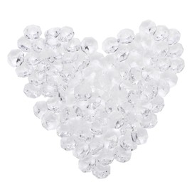 M METERXITY 100-Pack Octagon Beads, White Crystal Suncatcher Beads Prisms Shiny Glass Pendants Beads for Light Lamp Hanging/Jewelry Making/Wedding Decoration DIY Chandelier Beads [0.55"]