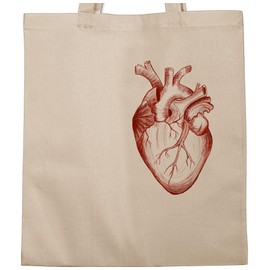 Shirtracer - Nerd Gifts - Heart Anatomy - Fabric Bag Made of Cotton Jute Bag Long Handle, 1 natural white, Einheitsgröße