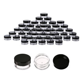 50 Pcs Cosmetic Jars Empty Plastic 5 Gram Makeup Containers (Black)
