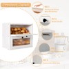 Alpeir Double Layer Large Bread Box for Kitchen Counter, Wooden