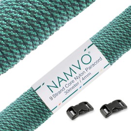 Namvo 550 Paracord Mil Spec Type III 9 Inner Strands Nylon Parachute Cord Strong Breaking Strength 100 Feet Green
