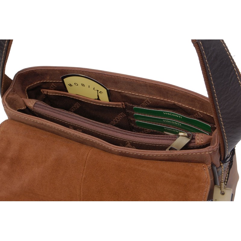 VISCONTI - Women's Leather Cross Body Bag - Small Messenger