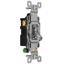ENERLITES Illuminated Toggle Light Switch, 3-Way or Single Pole, 15A 120-277V, Grounding Screw, Residential Grade, UL Listed, 83150L-C-10PCS, Clear (10 Pack)