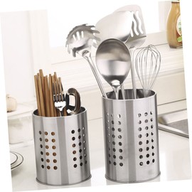 Gogogmee stainless steel cutlery bucket utensil crock chopstick stand case spoon chopsticks fork drain rack spoon fork organizer sink accessories detachable utensil holder filter Metal
