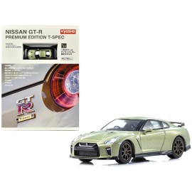 DCD Nissan GT-R Premium Edition T-Spec RHD Mini Book No.11 1/64 Diecast Model Car Jade Green Metallic Right Hand Drive