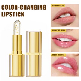 Colour Changing Lipstick, Long-Lasting & Transfer-Proof Lip Stick with Gold Foil, PH Adjusting Lipstick, Hydrating & Moisturizing