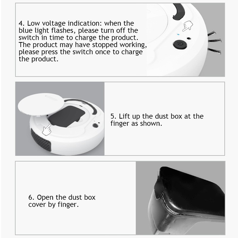 Multifunctional Smart USB Robot Vacuum Cleaner Mini Cleaner Sweeper for