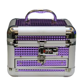 Bescott Jewelry Box with Combination Lock for Kids Girls 8-12 teen Women Cute 3 Layers Organizer with Mirror Handle Storage Holder for Bracelets Earrings Rings Necklaces Hair Accessories