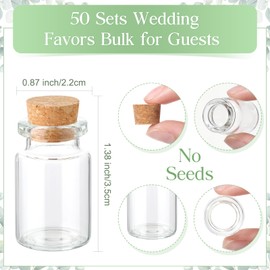 Jingmore 50 Sets Wedding Favors for Guests Love Is in Bloom Wedding Gifts Include 50 Mini Seeds Bottles 50 Cards 50 Organza Gift Bags for Wedding Party Favors (Not Include Seeds)