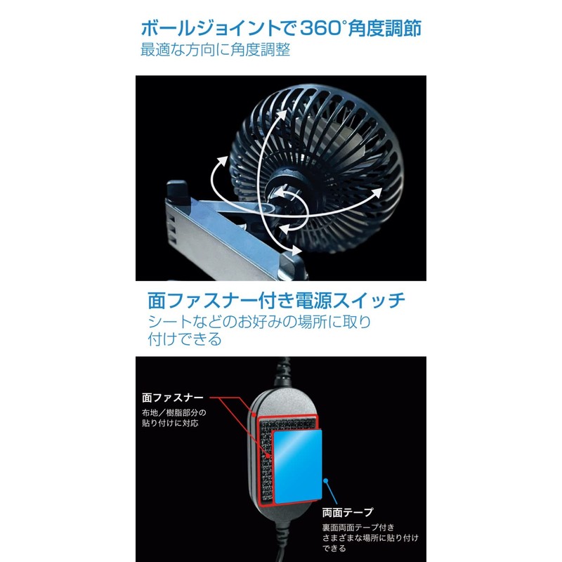 Kashimura NKJ-191 Fully Adjustable Angle Headrest Fan