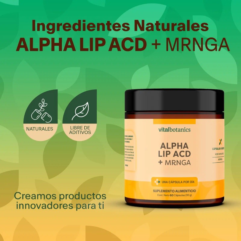 Acido Alfa Lipoico Moringa 60 Capsulas Vitalbotanics Sabor ACDIALF_LIP_60