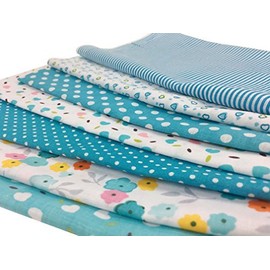 7pcs DIY patchwork cotton fabric in squares, cotton cloth, package for sewing with various patterns, 50 cm x 50 cm, 50 x 50 cm
