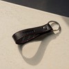TORRO High Quality Leather Brushed Metal Split Ring Key Ring