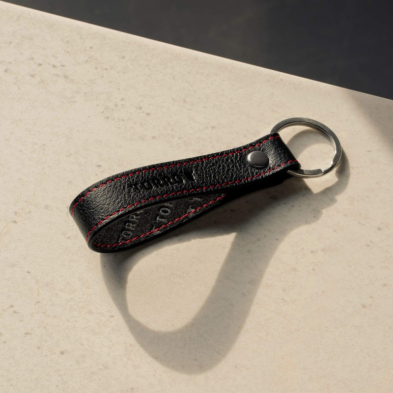 TORRO High Quality Leather Brushed Metal Split Ring Key Ring