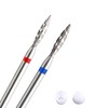 Acycoin2A 2PCS Tornado Flame Diamond Nail Drill Bit 3/32" Manicure