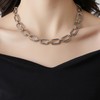 Mytys Two-Tone Chunky Chain Necklace with Silver-Plated Textured Links and